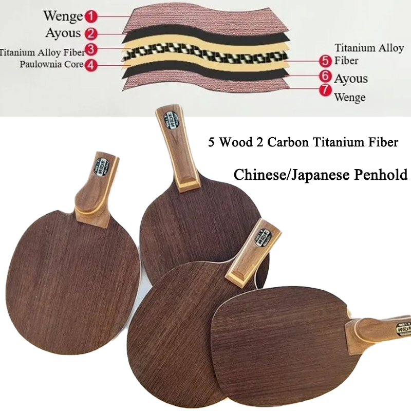 Table Tennis Paddle Set - Table Tennis Blade Chinese/Japanese Penhold 5