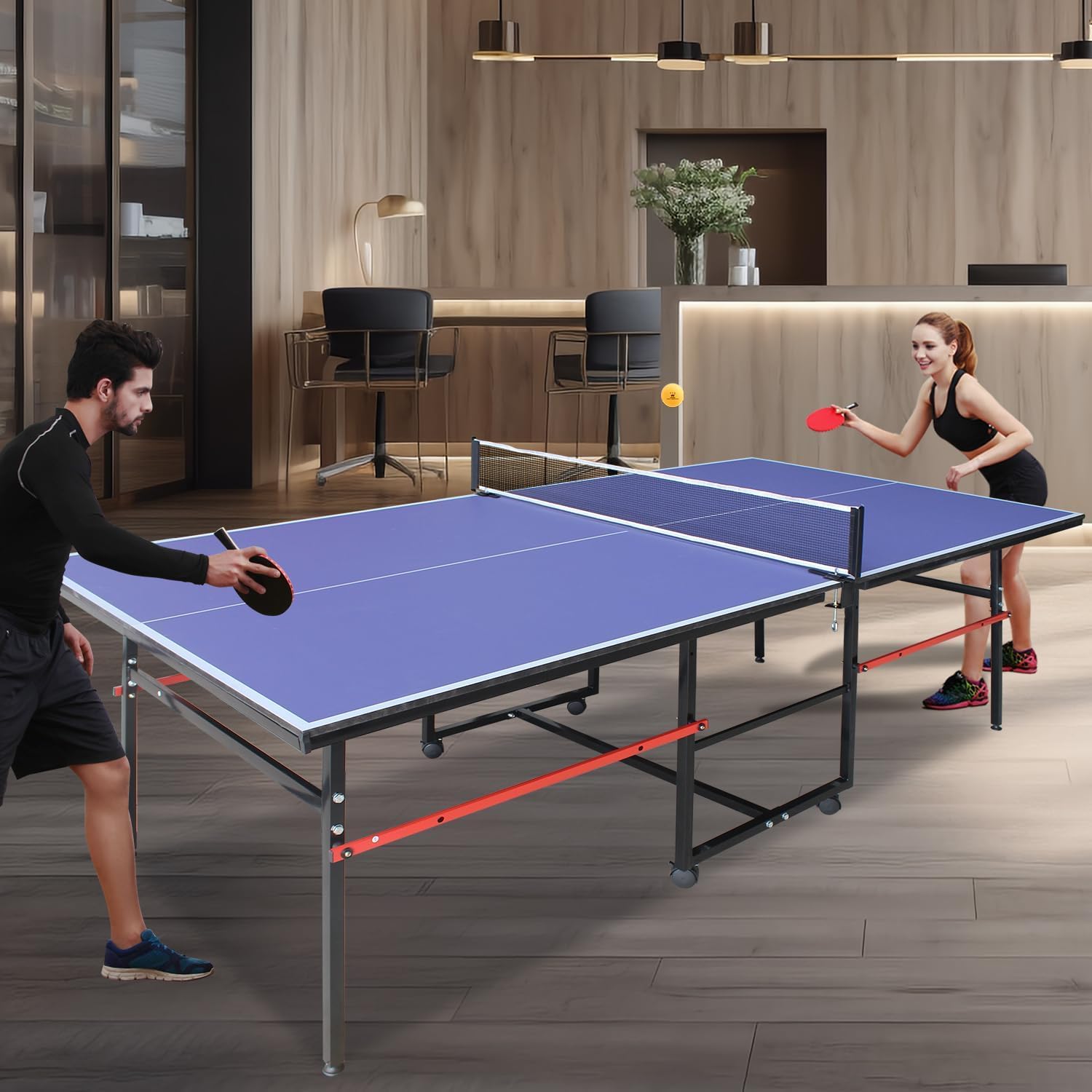 8 ft Portable Ping Pong Table， - огляд і ціна Table Tennis Player