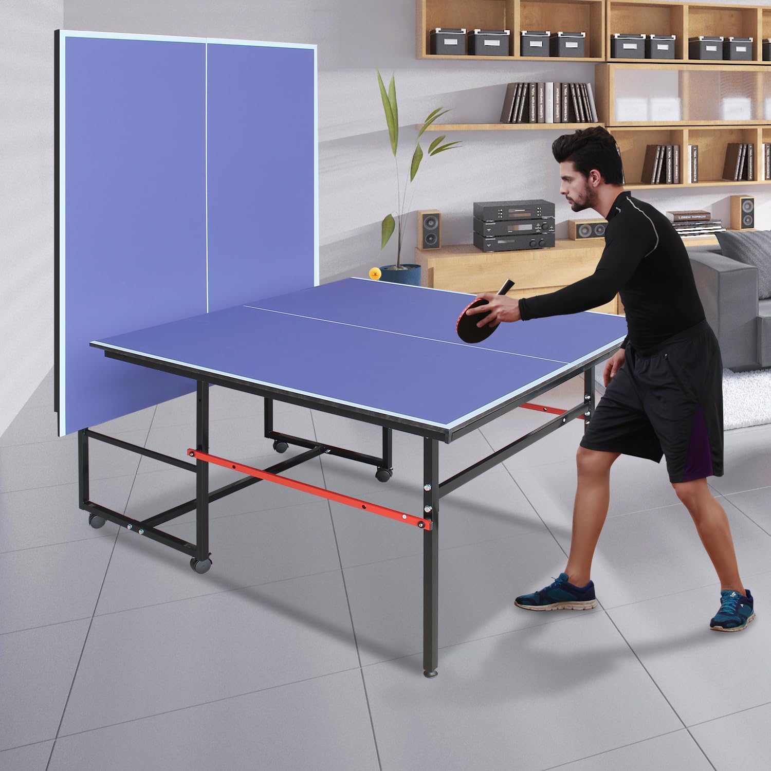 8 ft Portable Ping Pong Table， - огляд і ціна Table Tennis Player